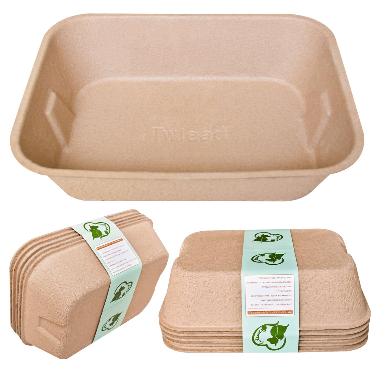 Twlead bandeja desechable para arena de gato, pack 5, ideal para viajes.