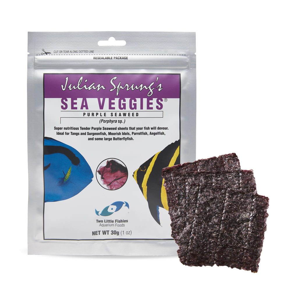 Two Little Fishies Sea Veg Morada en bolsa de 1 oz para peces herbívoros