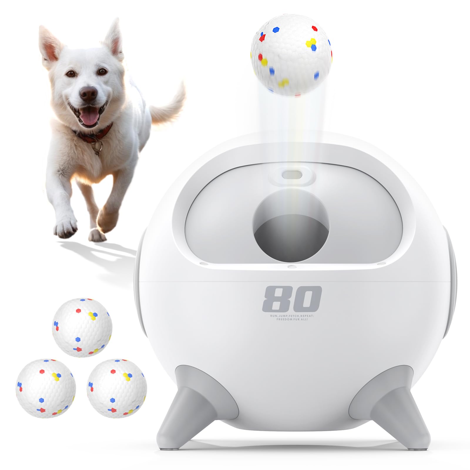 Lanzador de bolas para perros uahpet con detección de obstáculos para seguridad al jugar.