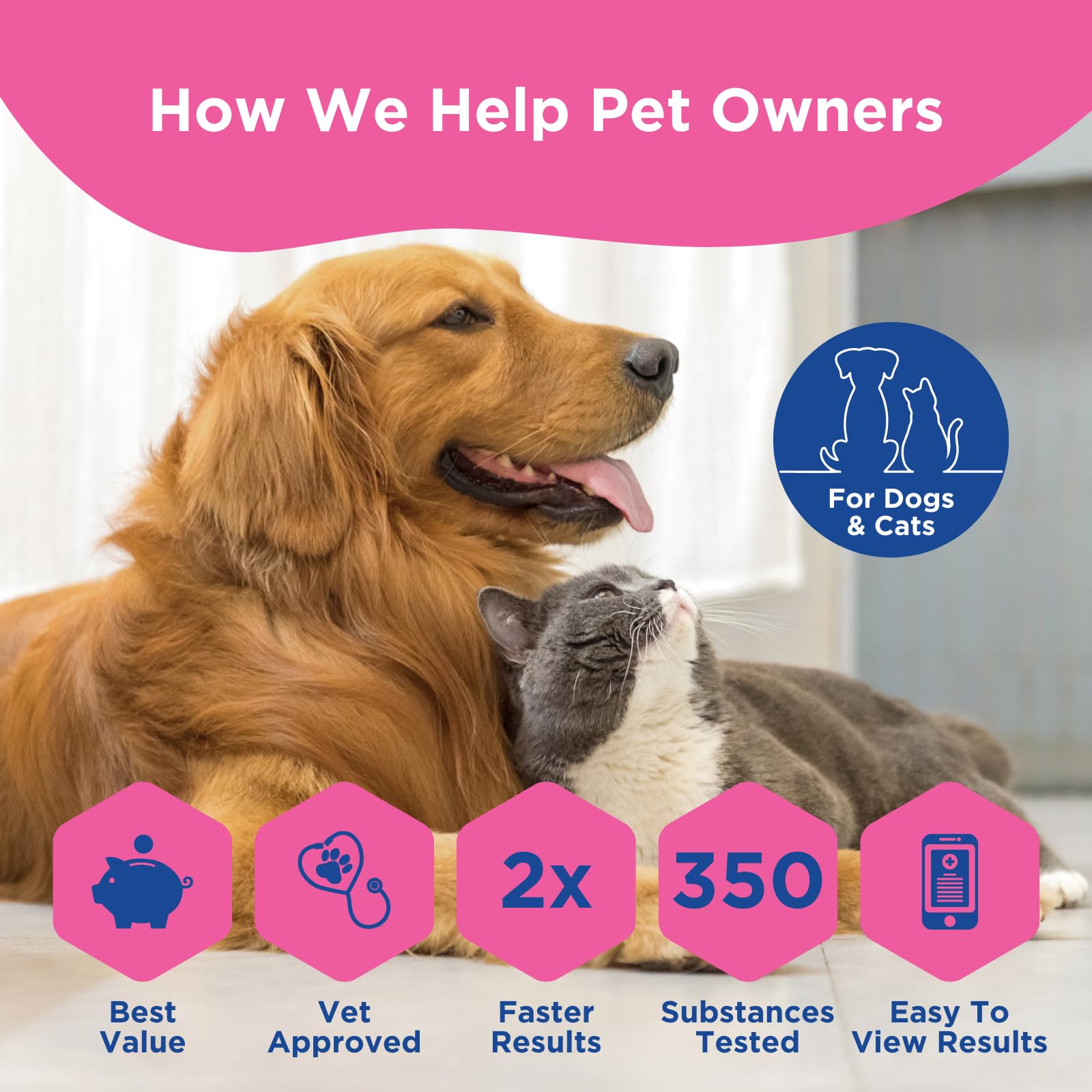 UCARI kit de muestra para mascotas, listo para usar y registrar en línea.