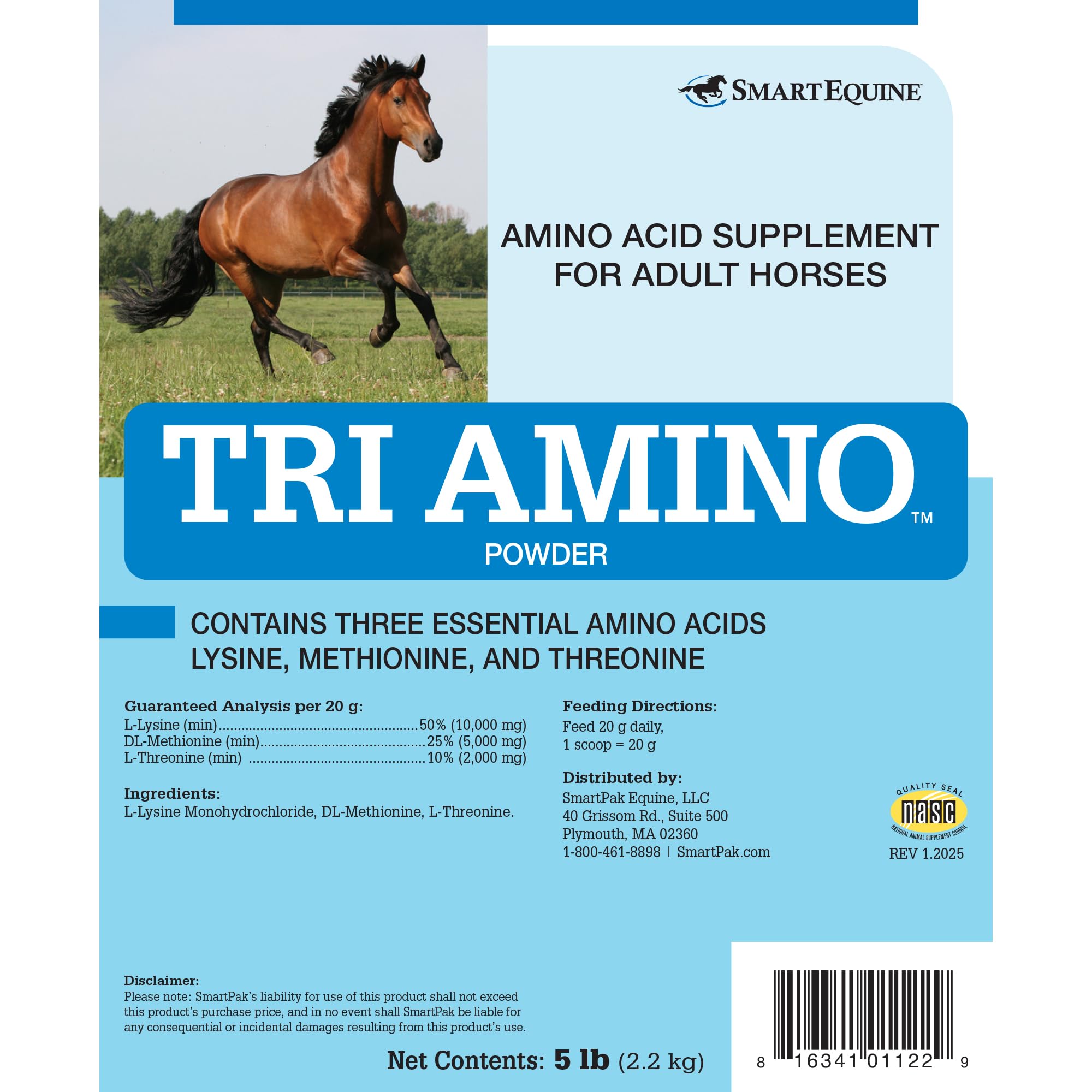 Aminoácidos esenciales de Uckele Tri Amino para el cuerpo del caballo.
