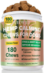 UEOWJET calmas masticables para perros en empaque compacto para viajes y dueños.