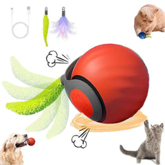 ugdurwp Speedy 2.0, juguete con cola móvil naranja para gatos activos.