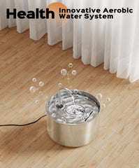 UIOOQ fuente-agua-acero-inoxidable: acero 304, alta durabilidad y agua segura para tus mascotas.