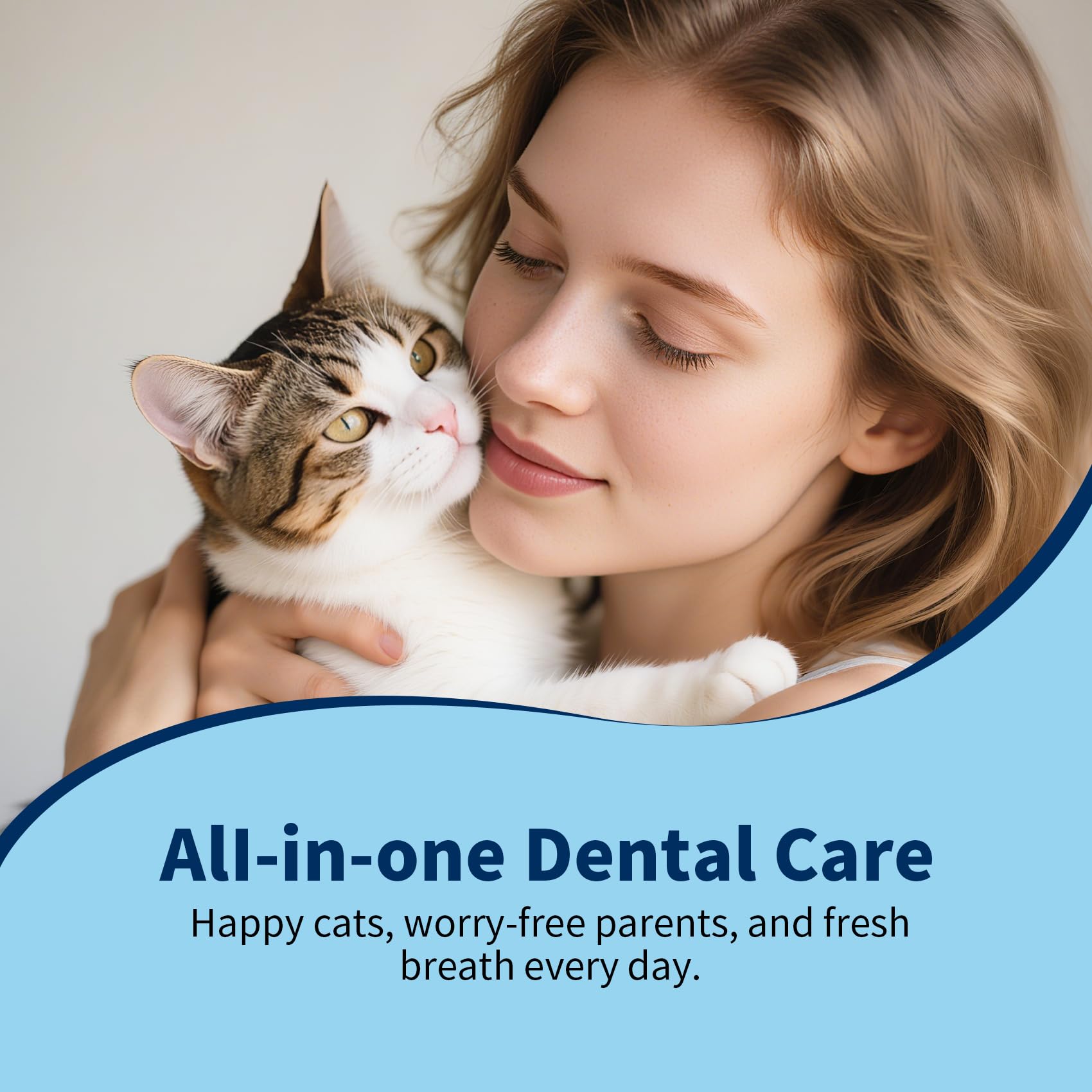 Ulroyda embalaje del kit dental para gatos listo para usar.