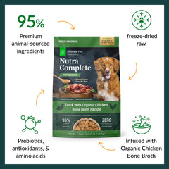 ULTIMATE PET NUTRITION Nutra Complete Infusions: ingredientes clave en el envase