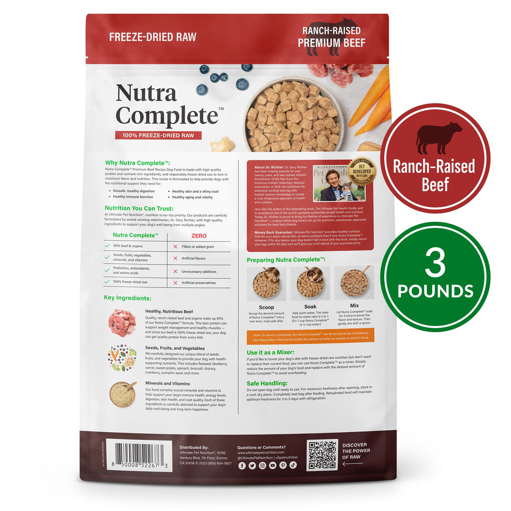 Nutra Complete perro feliz comiendo, experiencia de cena agradable