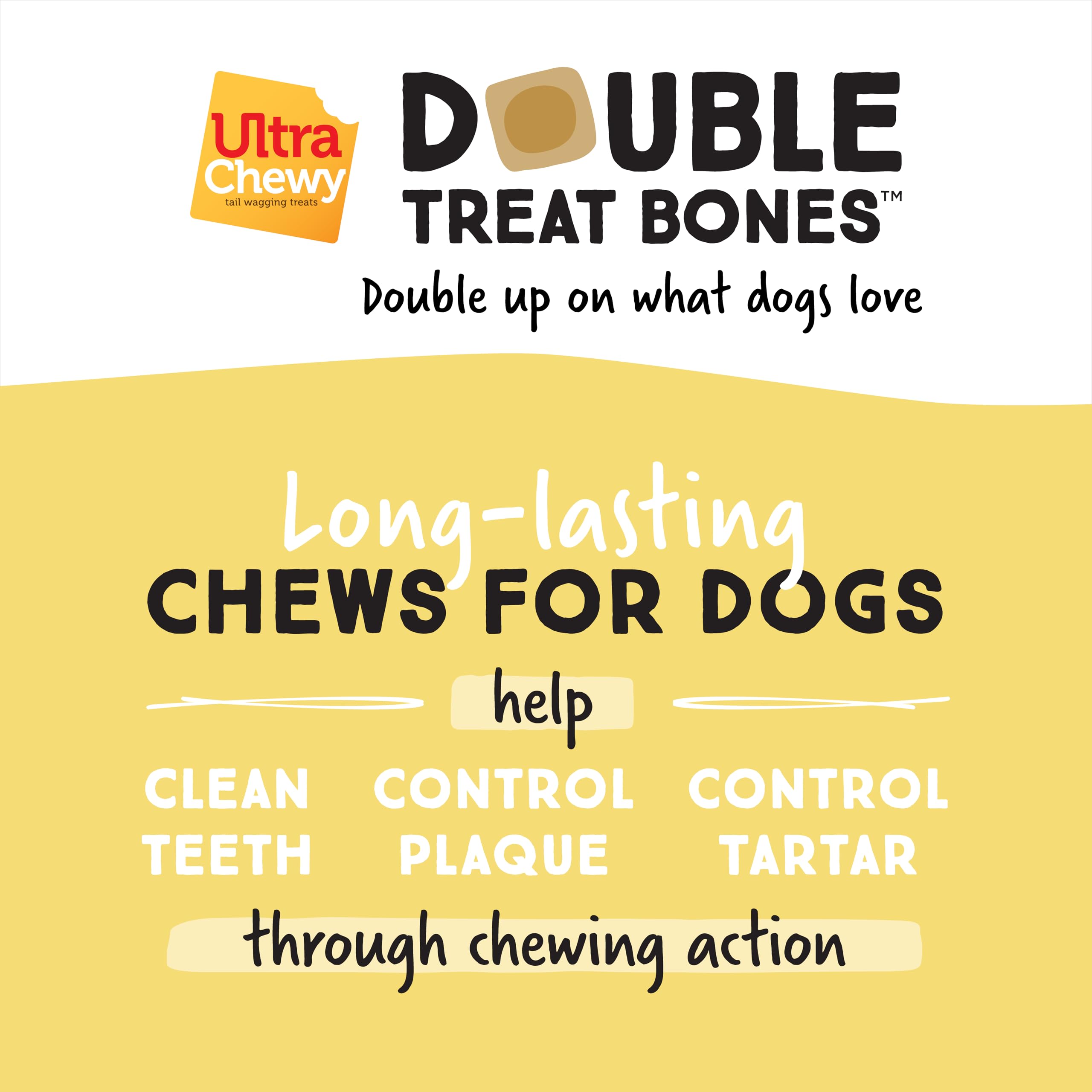 Ultra Chewy doble-trat hueso arándano: sabor fresco y masticación larga.