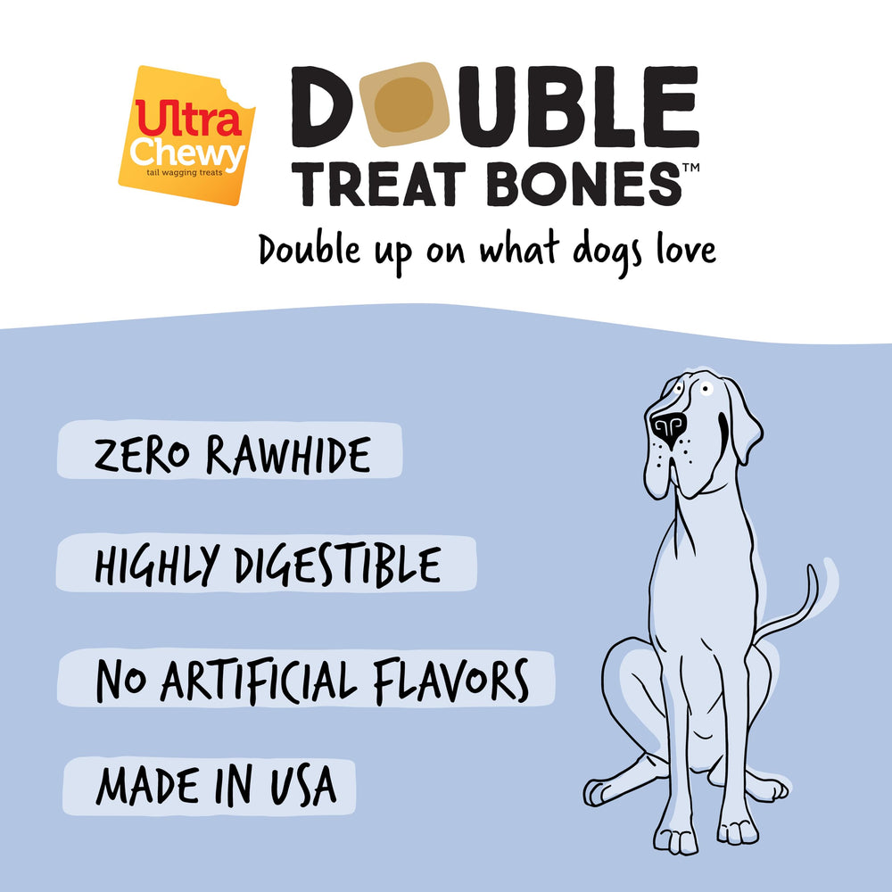 Ultra Chewy doble-trat hueso platano: textura suave y duradera.