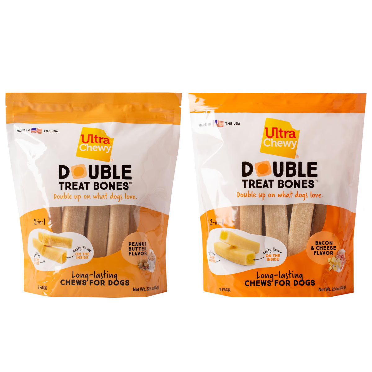 Ultra Chewy: huesos exteriores duraderos para perros grandes, ideal para masticadores fuertes.