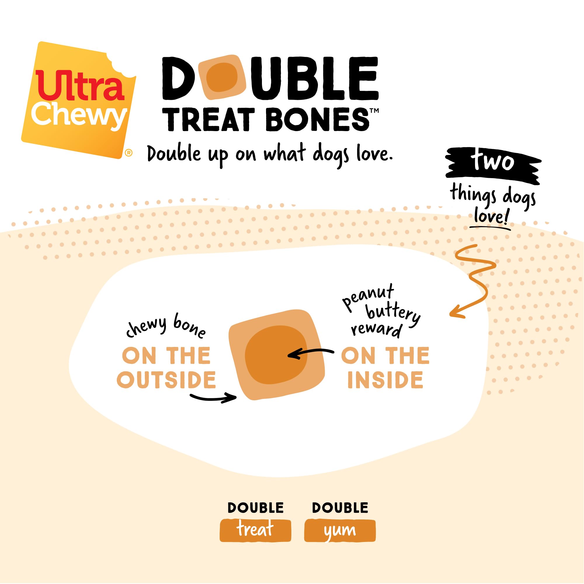 Ultra Chewy Huesos Doble Tratamiento hecho en EE. UU., control de calidad