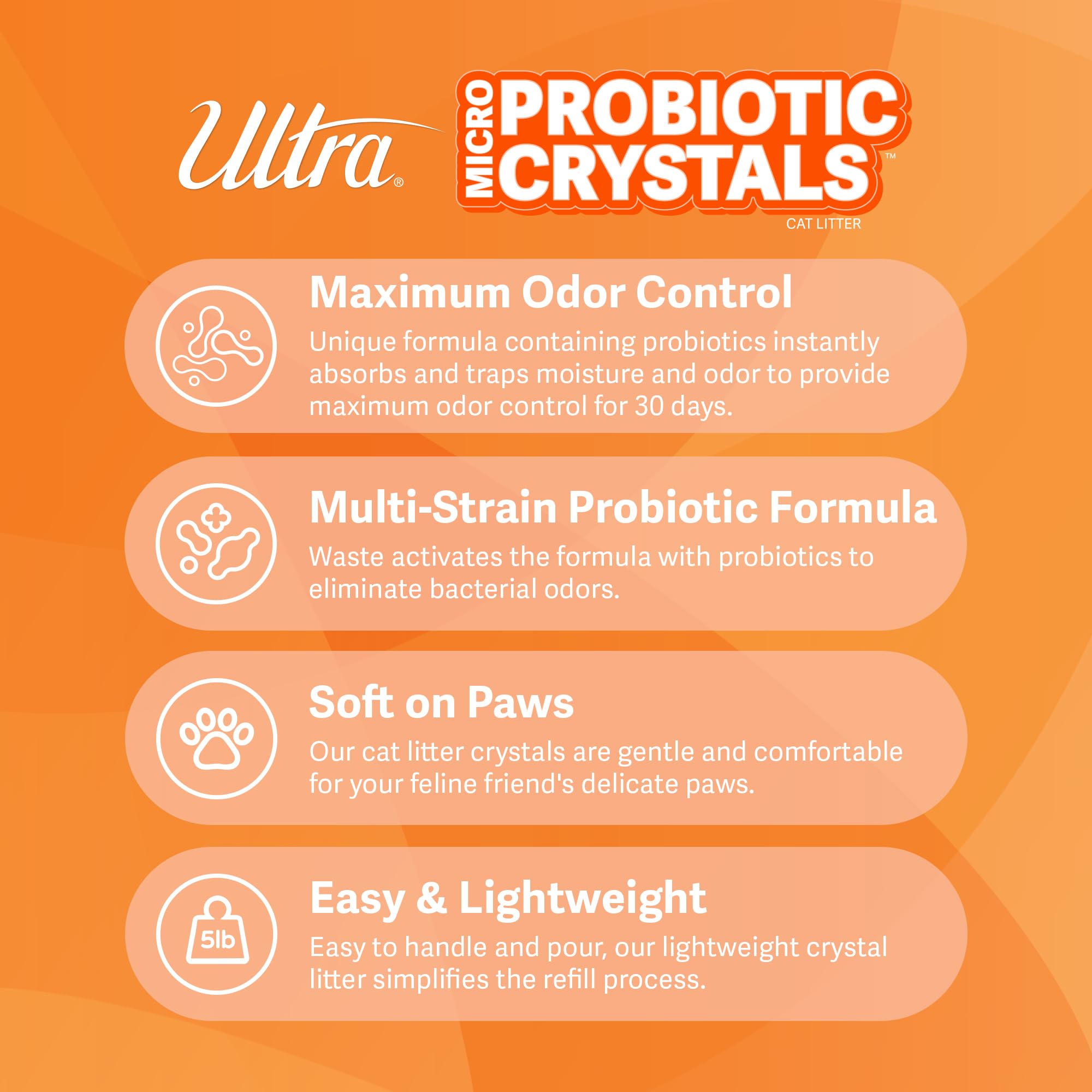 ULTRA cristales probióticos con textura suave para las patas.