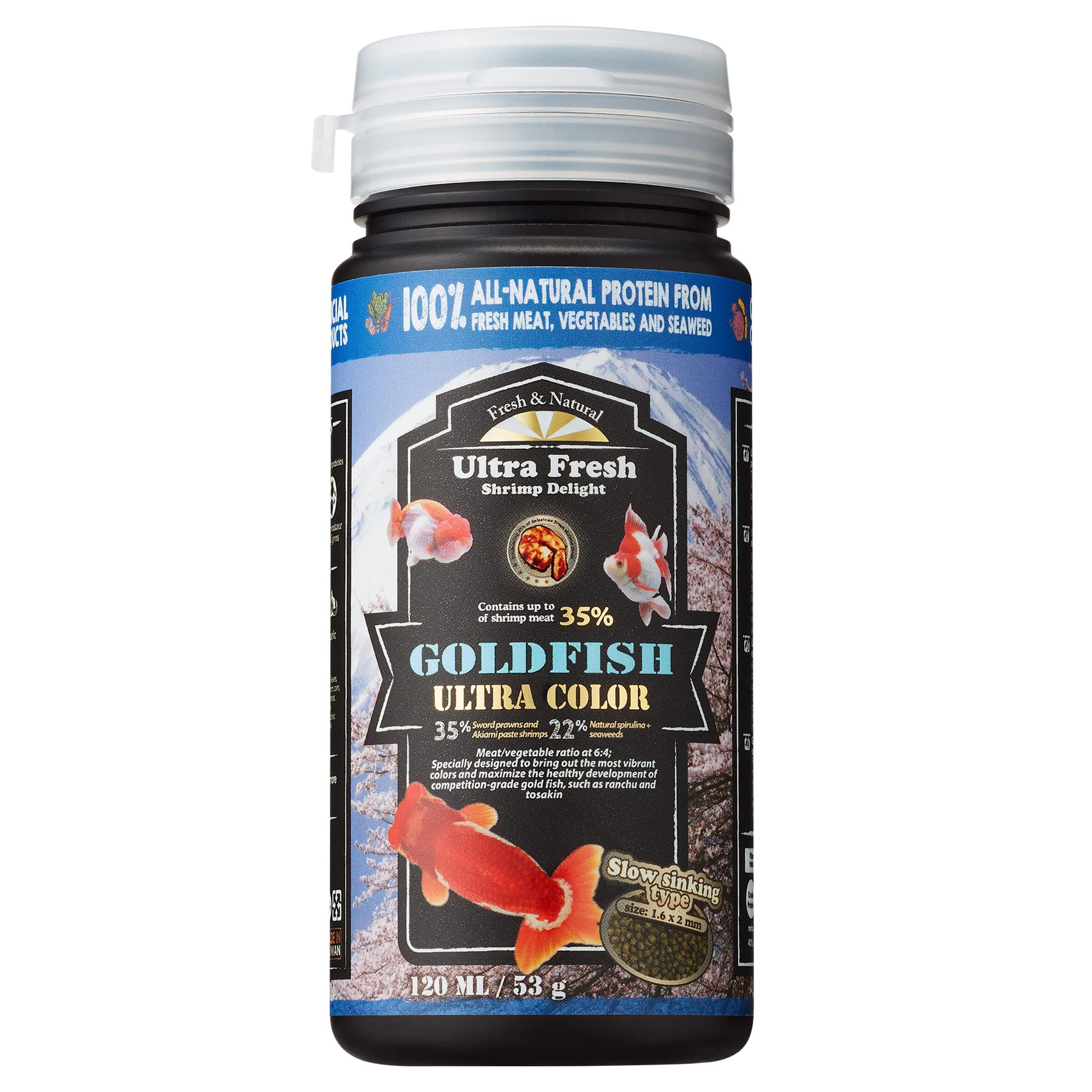 Ultra Fresh Alimento para Goldfish: pellets de hundimiento lento para colores vivos y digestión suave.