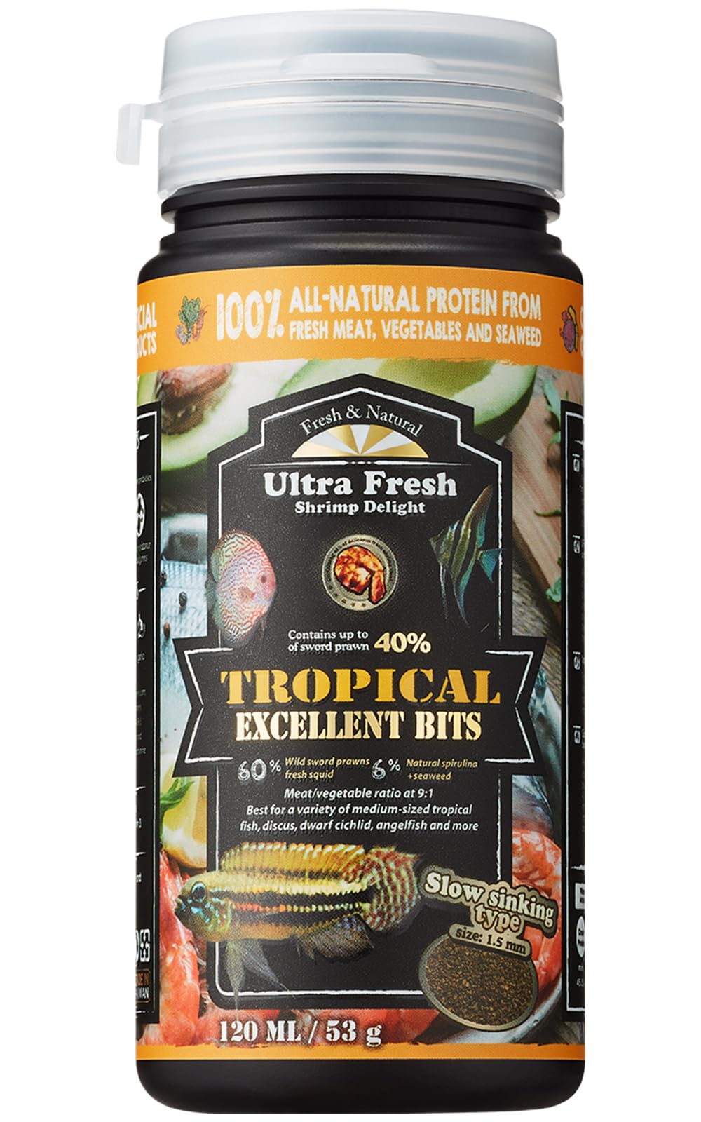 Ultra Fresh alimento para peces tropicales con pellets lentos para nutrición estable