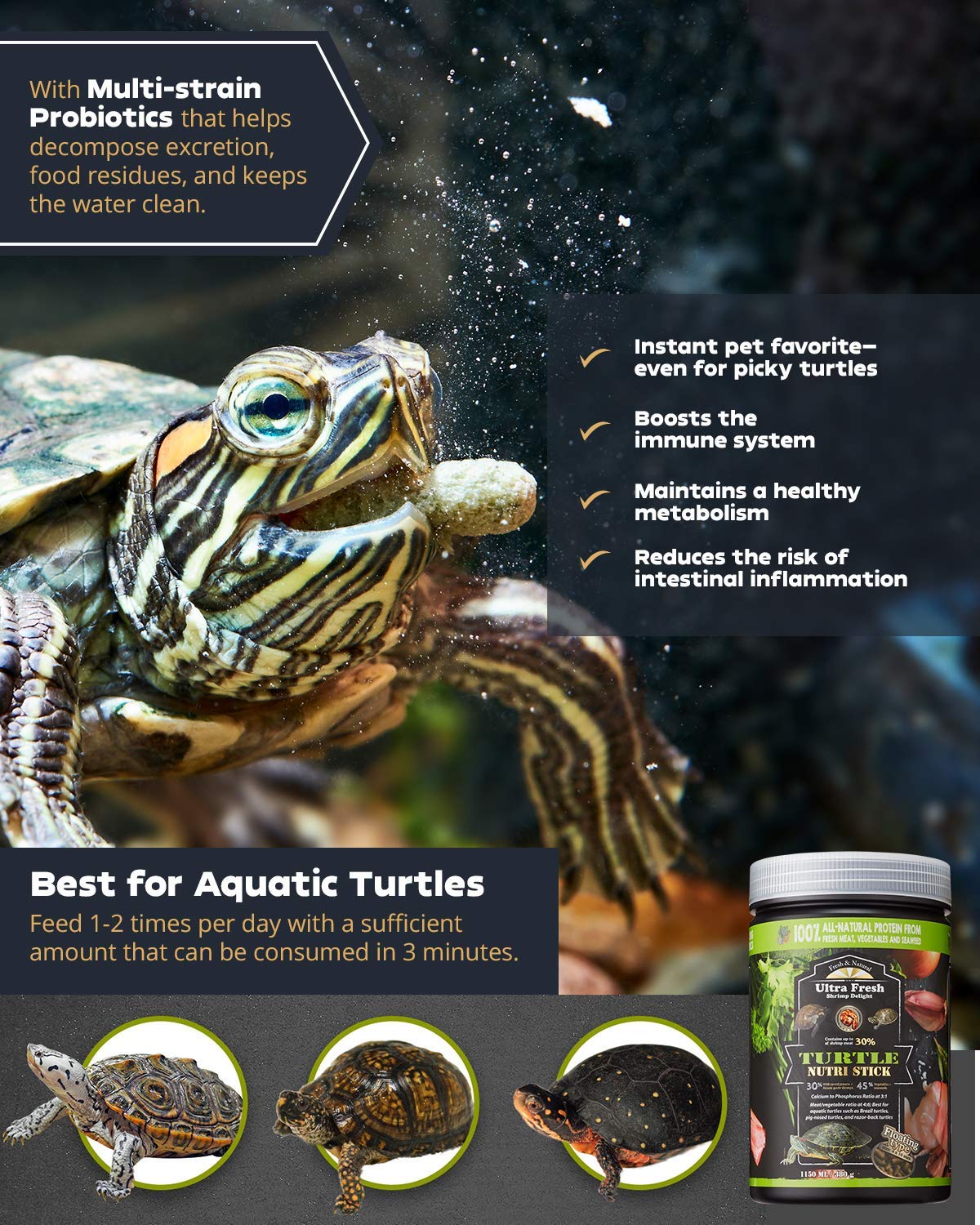 Ultra Fresh Nutri Stick Mantenimiento del acuario: alimento estable que no se desintegra