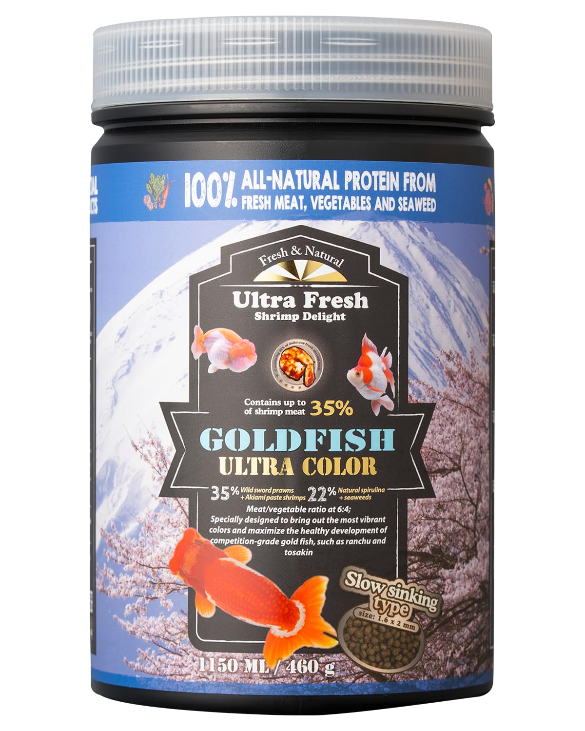 Ultra Fresh: pellets para pez dorado con hundimiento lento.