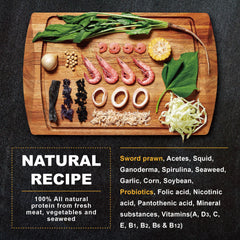 Ingredientes naturales Ultra Fresh Royal Cichlid para coloración vibrante.