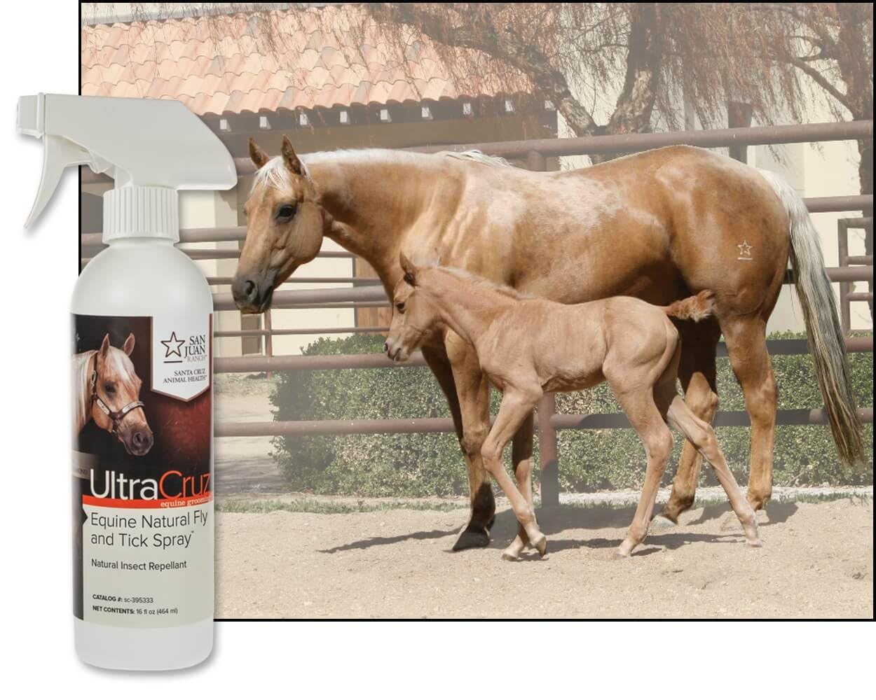 UltraCruz Pulverizador Equino, uso diario externo para caballos al aire libre.