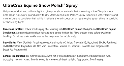 UltraCruz Equine Show Polish Spray: aplicación rápida para desenredar y dejar el pelaje suave