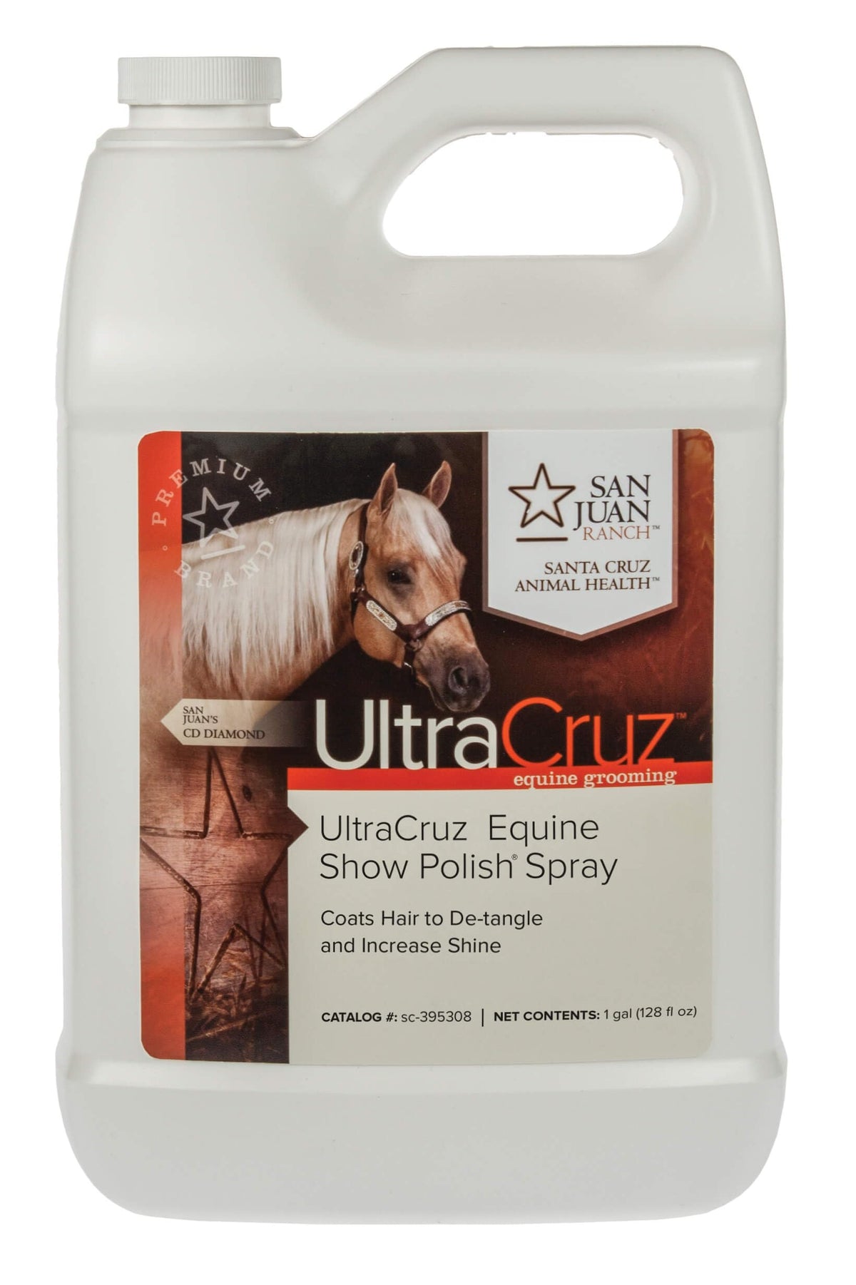 UltraCruz Equine Show Polish Spray: botella con brillo intenso para pelaje suave