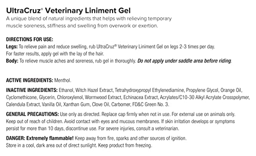 UltraCruz linimento gel para caballos, caballo relajado tras la aplicación.