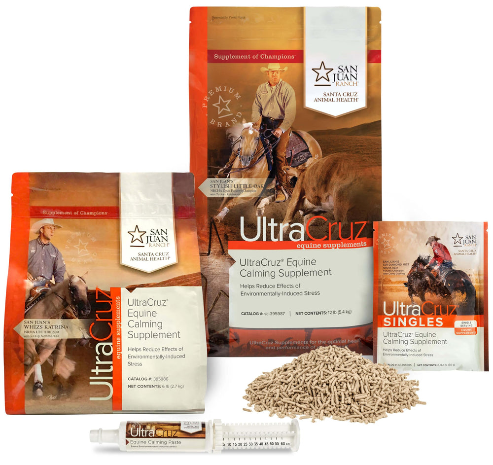 Producto elaborado en EE. UU. con ingredientes de origen global para caballos.