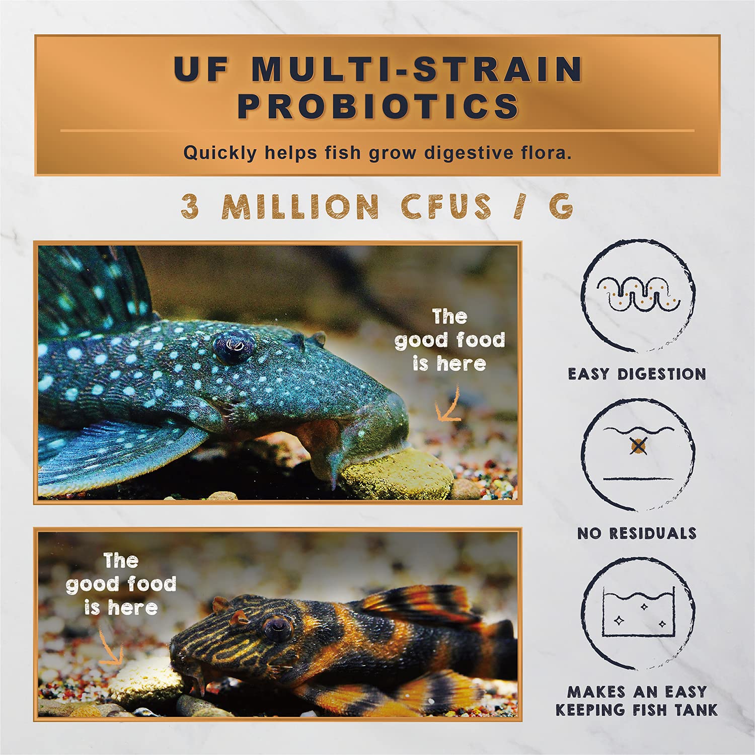 Ultra Fresh plecos pastillas, coloración natural más intensa