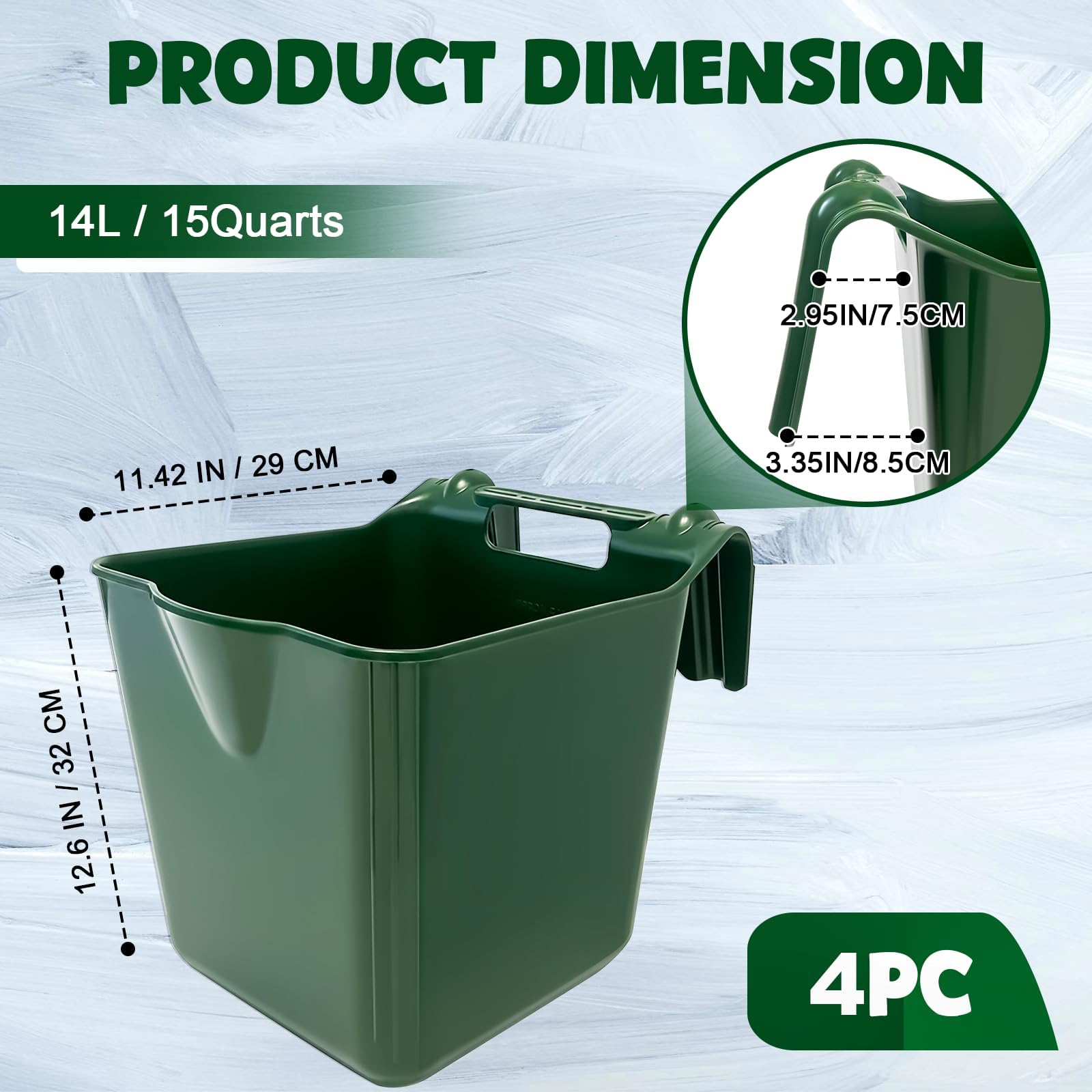 Umisu cubos de alimento para caballos verde, 4 unidades, ahorro de espacio