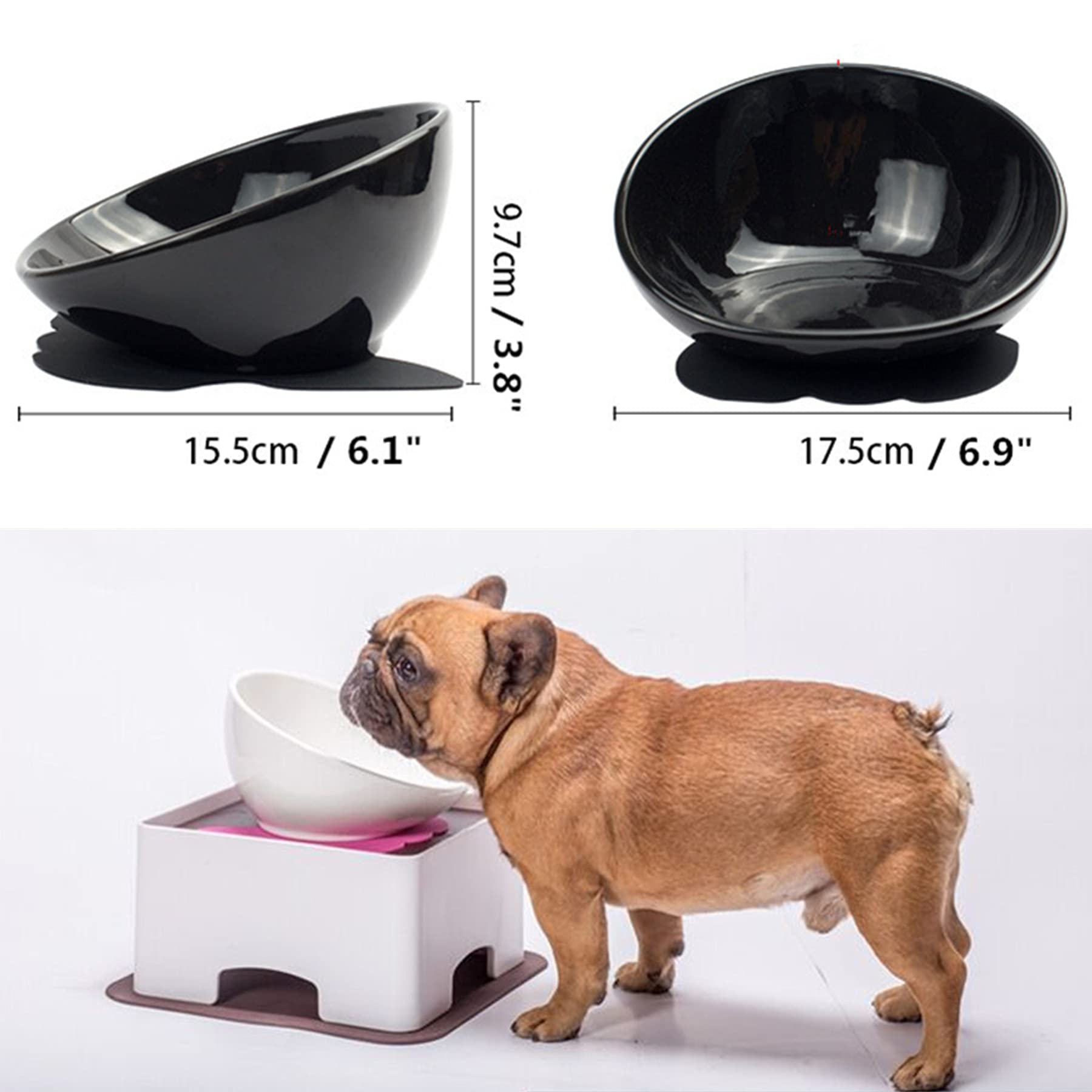 Umisun diseño fácil de montar, plato para perros con ranuras ajustables.