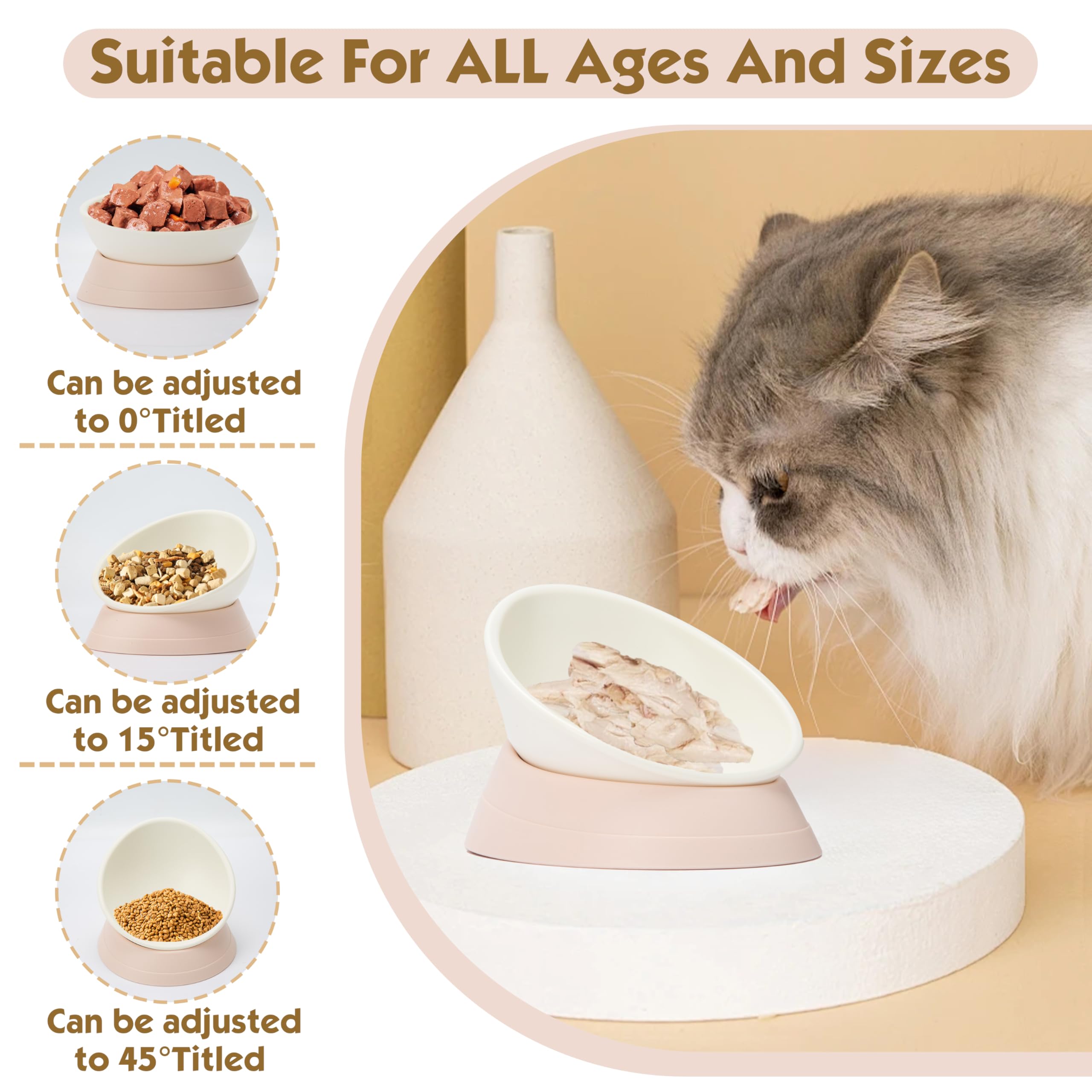Cuenco Umysky para gatos y perros pequeños, base estable para comer sin salpicaduras.