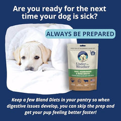 Under the Weather Bland Diet, ingredientes clave como arroz blanco y pollo de grado humano, apoyo digestivo