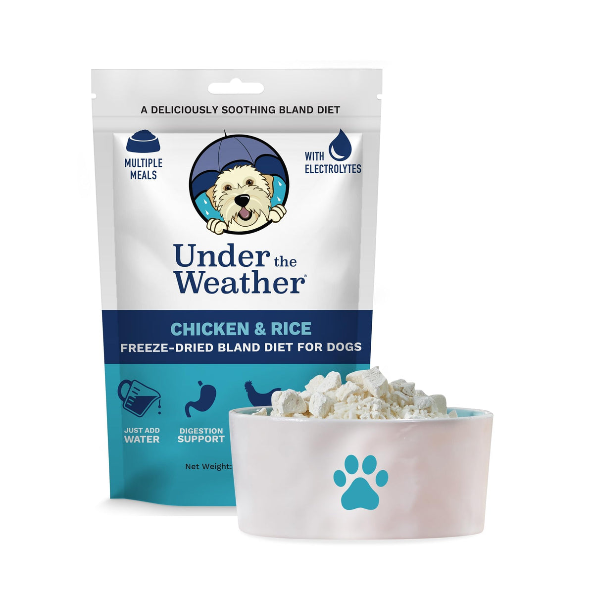 Under the Weather dieta blanda para perros en envase, lista para usar.