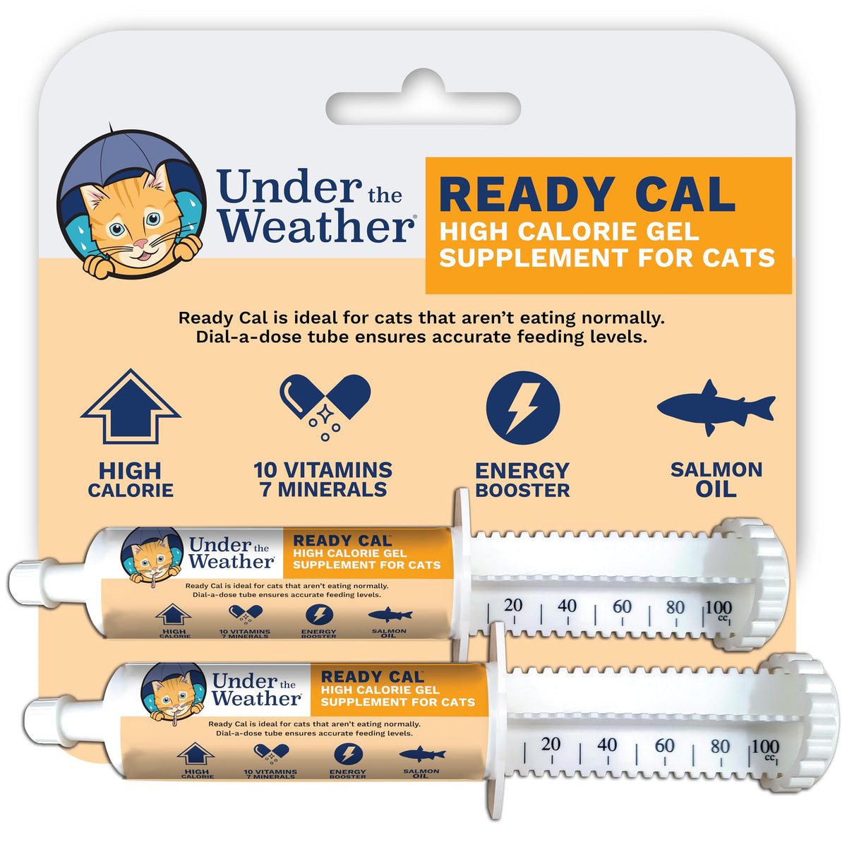 Under the Weather Ready Cal para gatos, bote de 100cc, refuerzo calórico