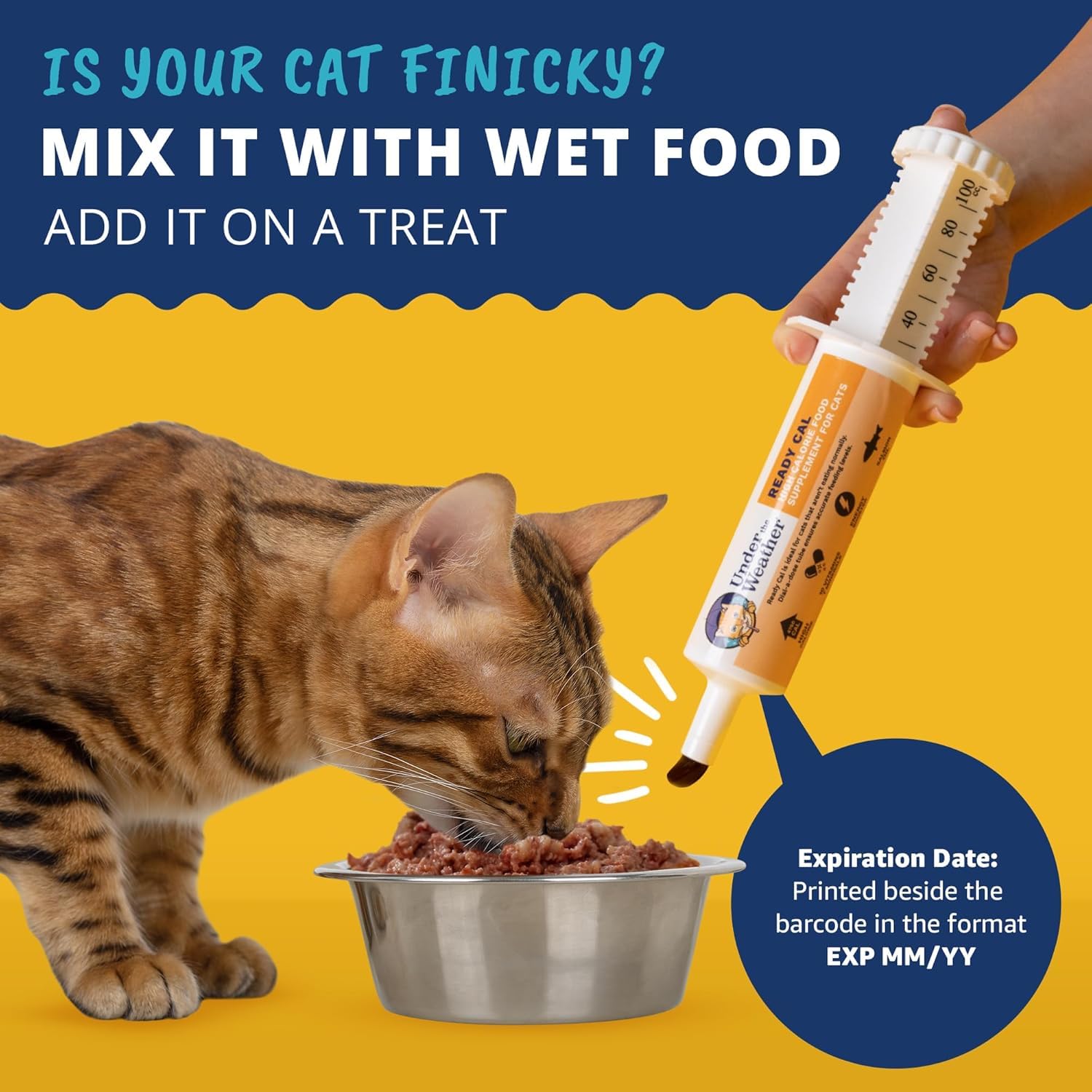 Under the Weather Ready Cal, etiqueta clara para dosis y seguridad