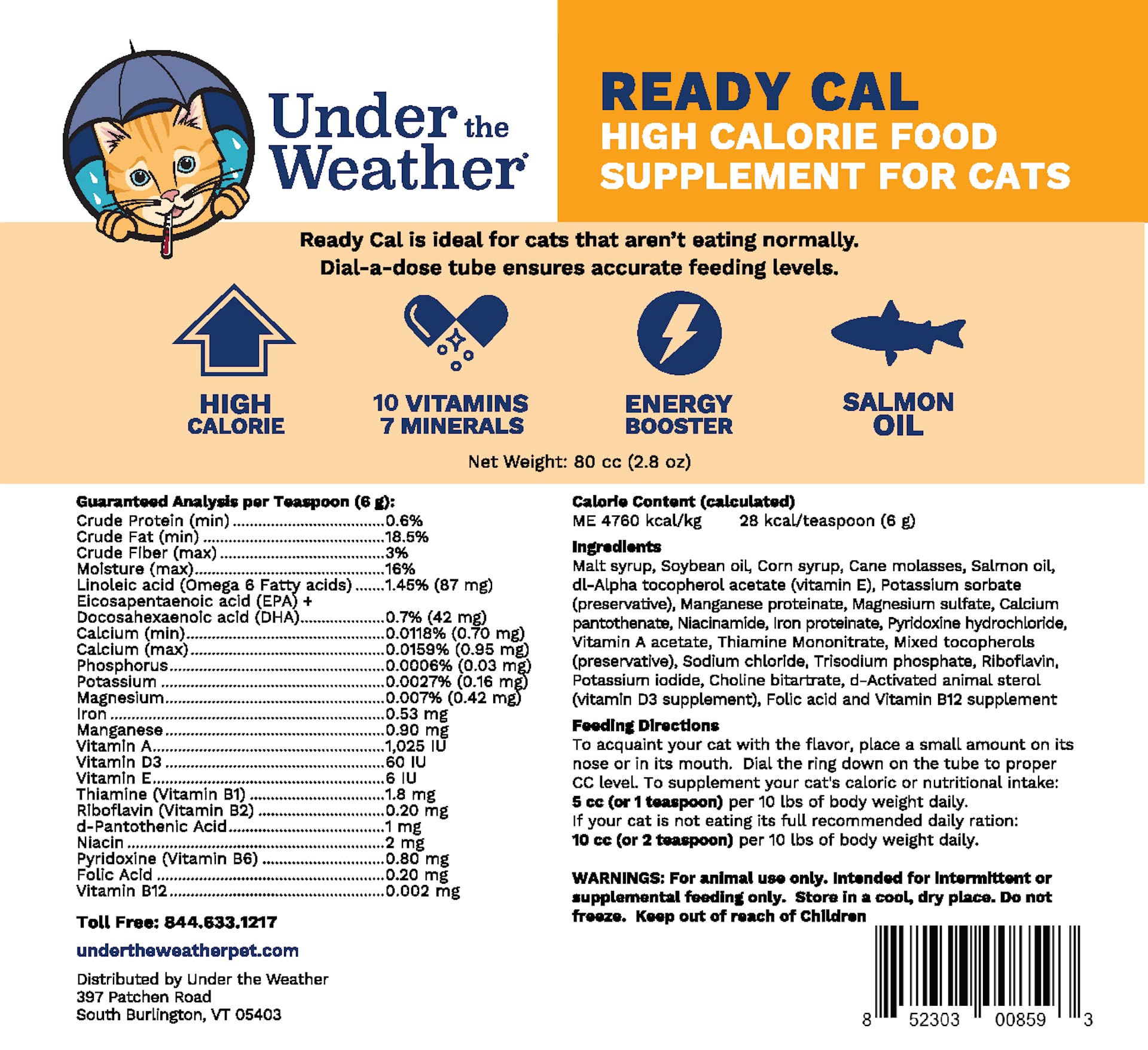Under The Weather Ready Cal para Gatos, textura gel suave para una experiencia agradable.