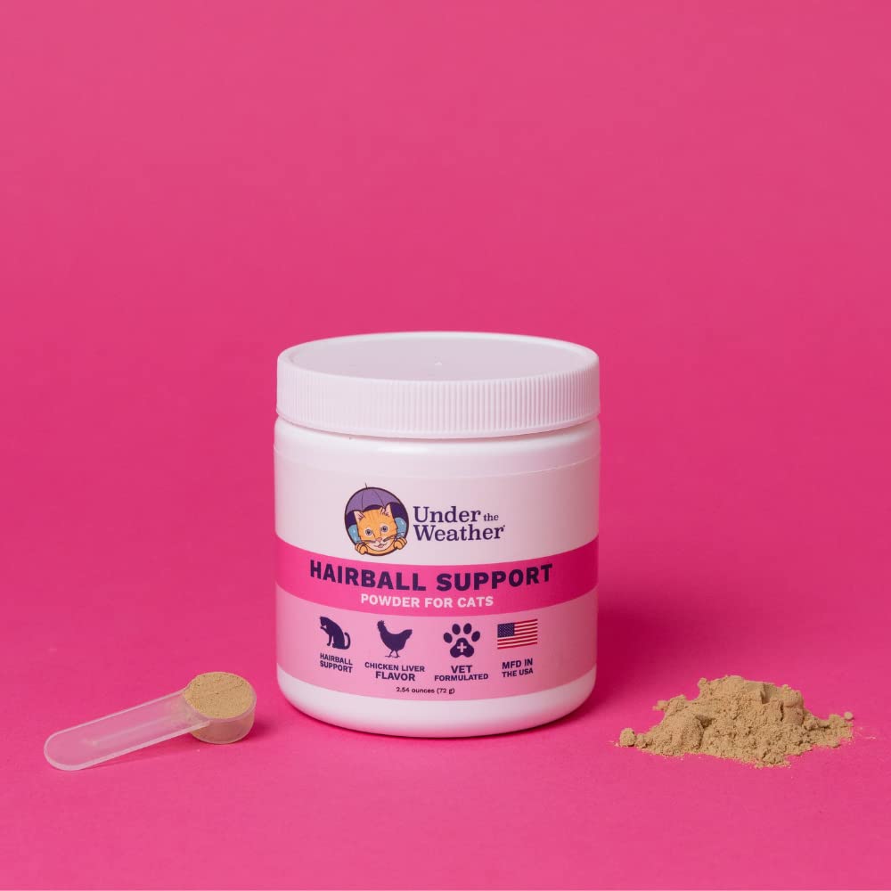Under the Weather Hairball Supplement: envase y etiqueta clara para uso seguro.