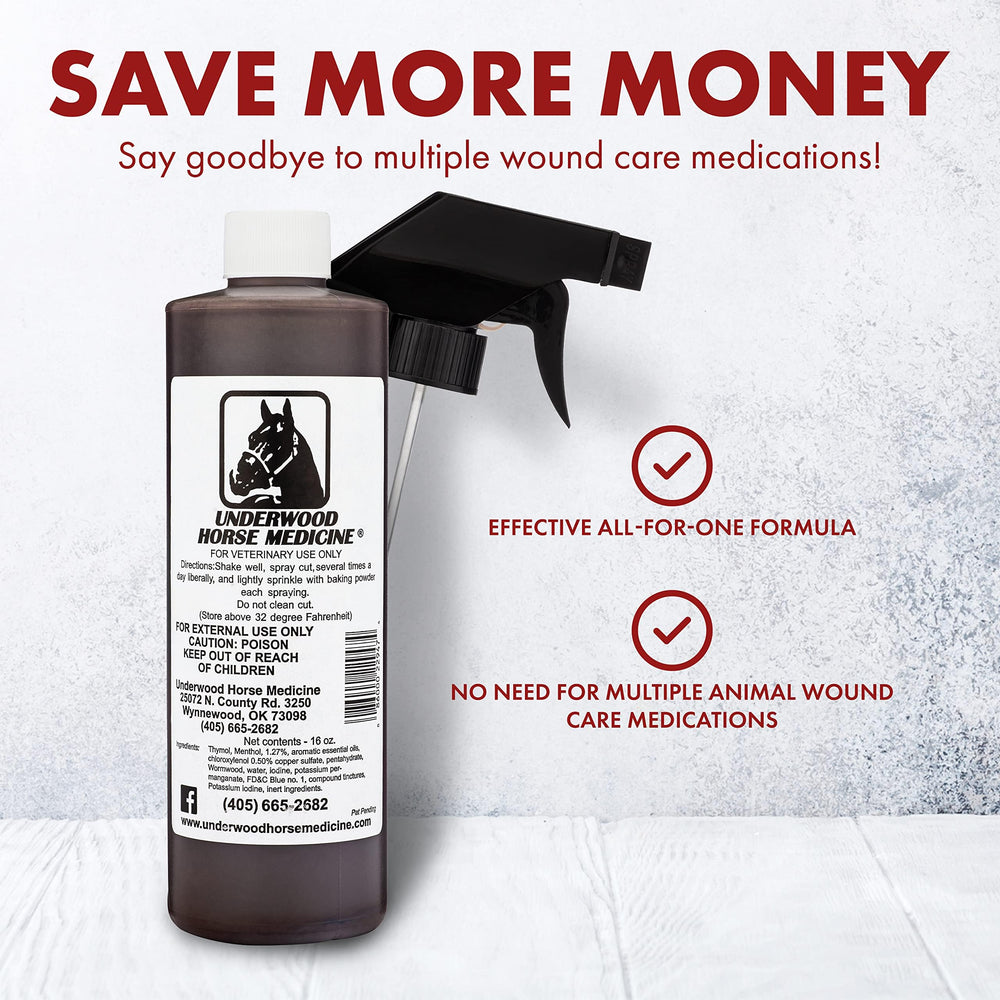 Underwood Horse Medicine conjunto de primeros auxilios equino para incidentes menores.