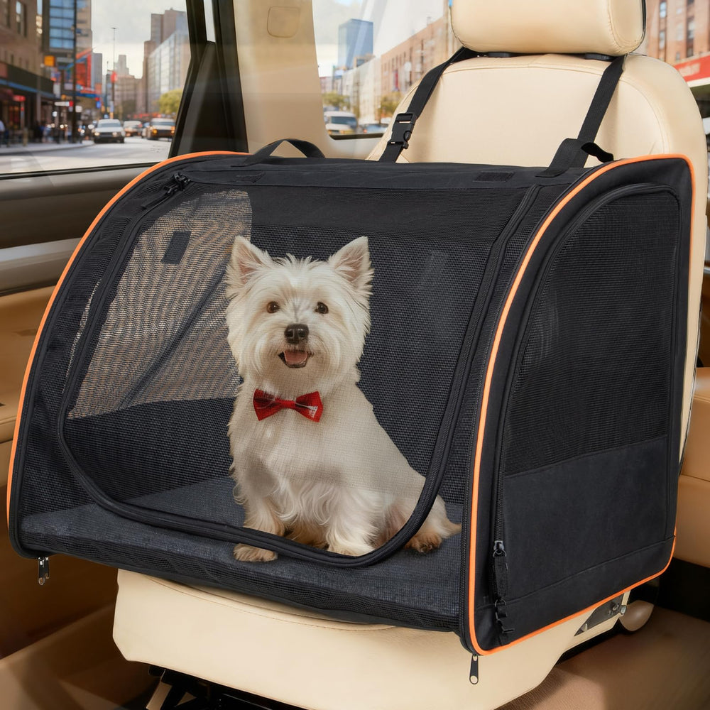 UNICITII asiento para perros en coche con rejilla que favorece la circulación del aire