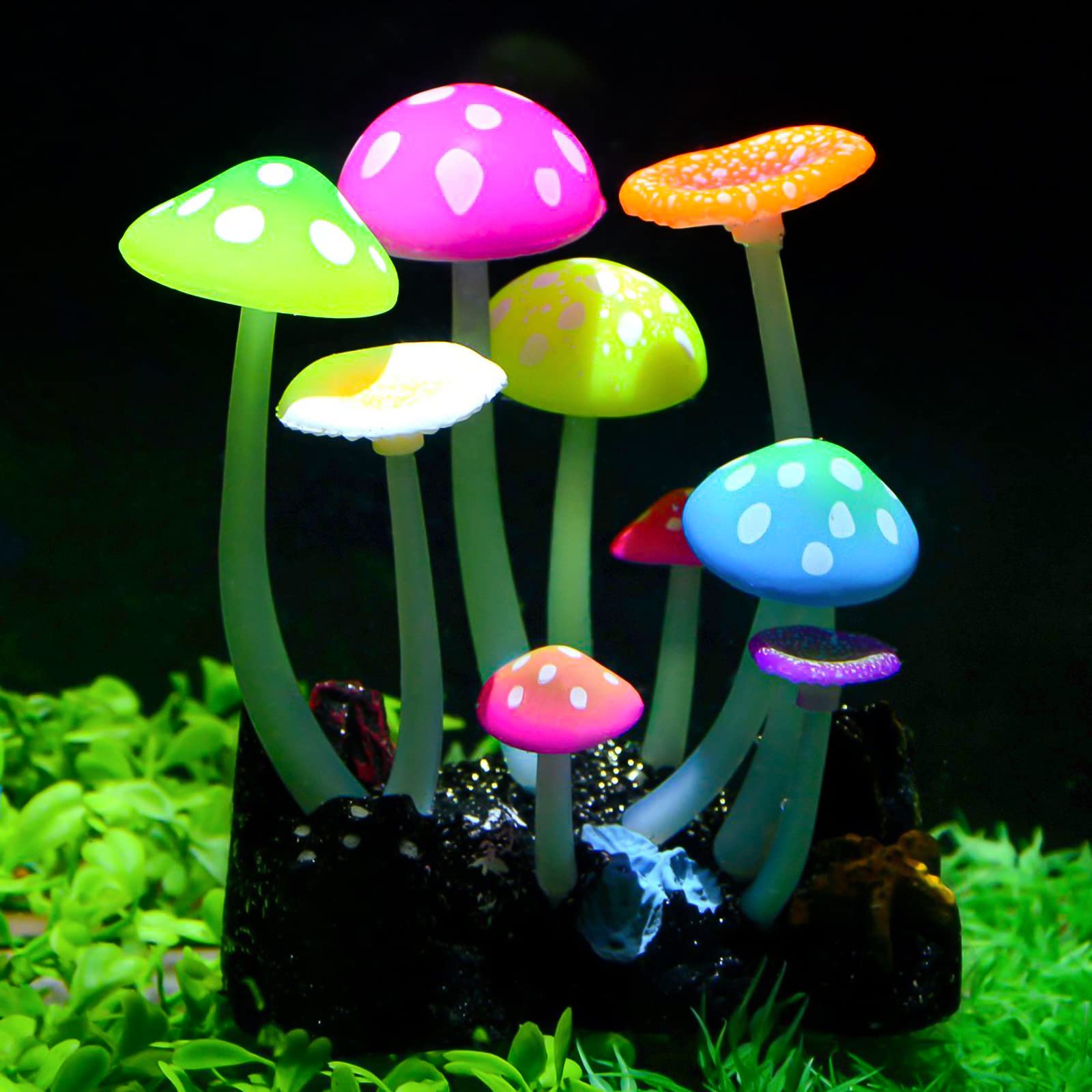 Uniclife hongo artificial brillante para acuario, crea paisaje marino visual.