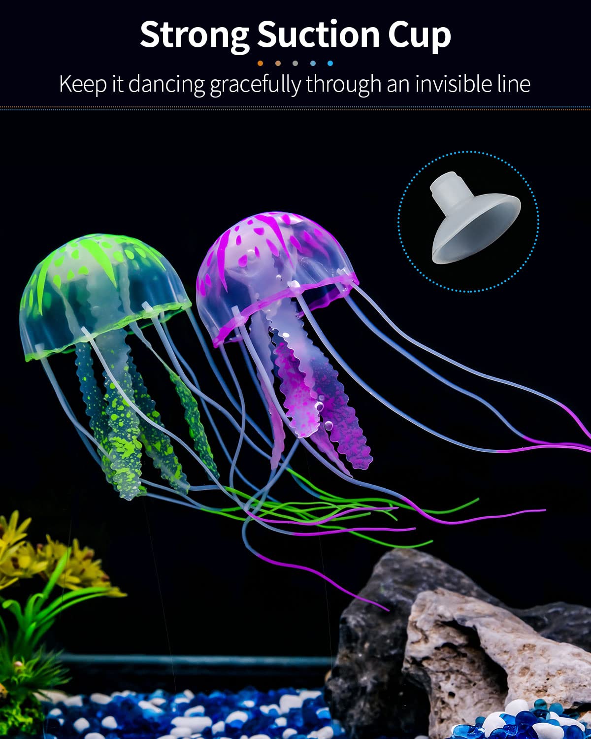 Uniclife medusas iluminadas por luz actínica, ideal para acuario decorativo