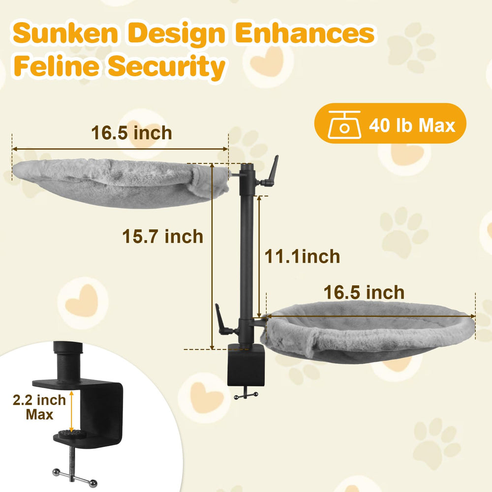 Unidevice cama para gatos dos niveles con altura ajustable para diferentes preferencias
