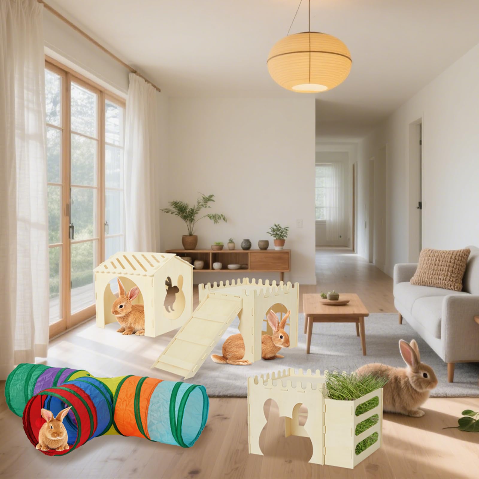 UNMOONY estructura de madera con buena ventilación para pequeños