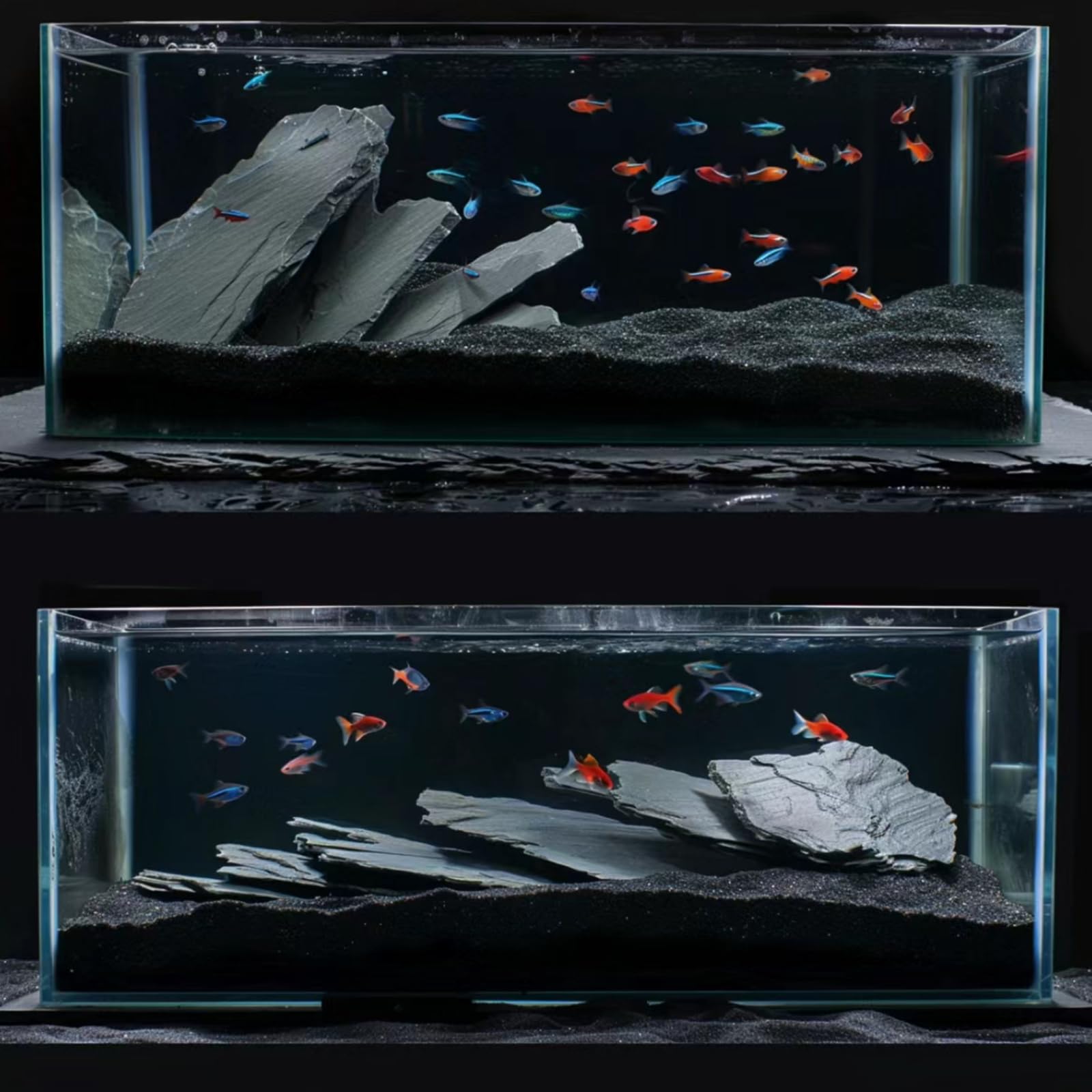 Unocho diorama acuario, pizarra natural, aporta fondo y textura.