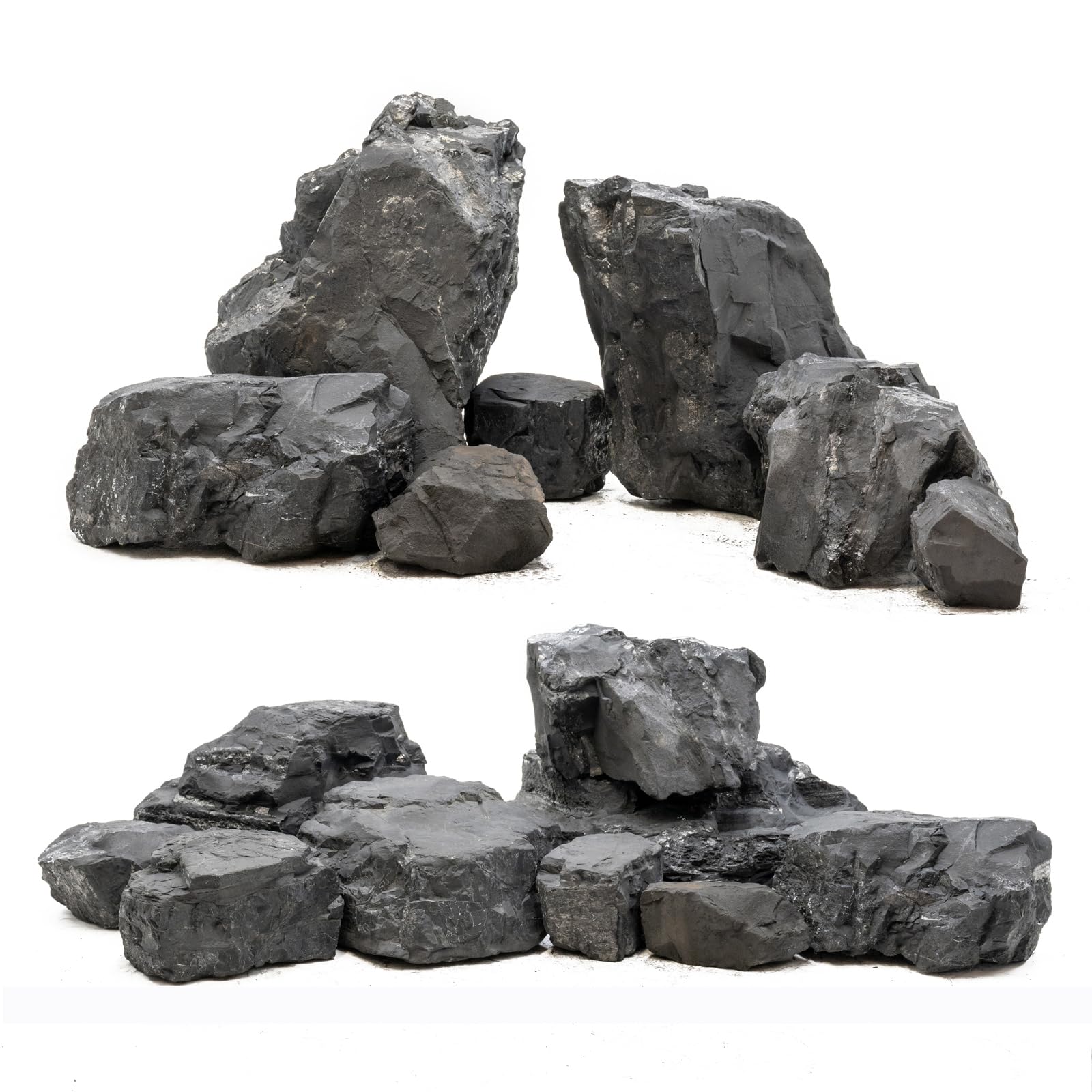 Unocho piedras-acuario-negro-1: piedra negra para decoración natural y seguridad del agua.