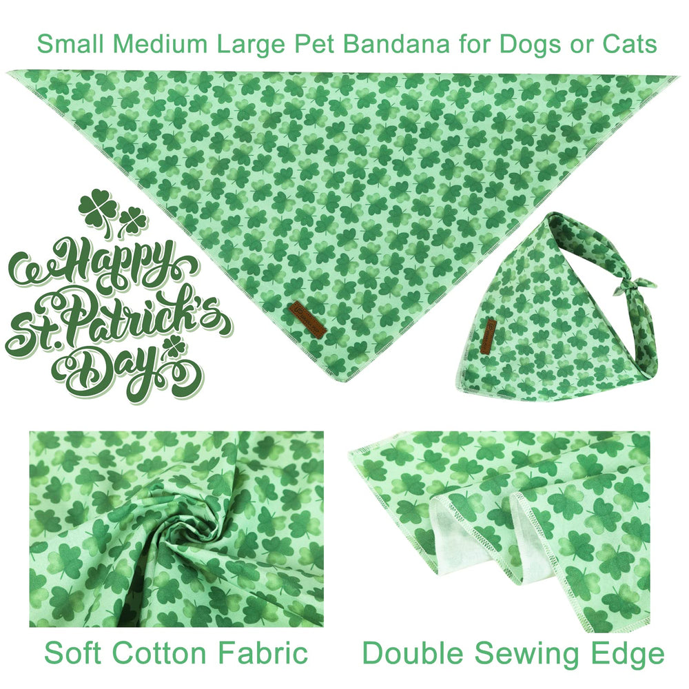 Bandana UP URARA PUP para perro, diseño trébol, color verde vibrante.