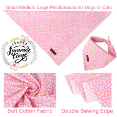 Bandana UP URARA PUP con patrón rosa daisy, ajuste cómodo para perros grandes