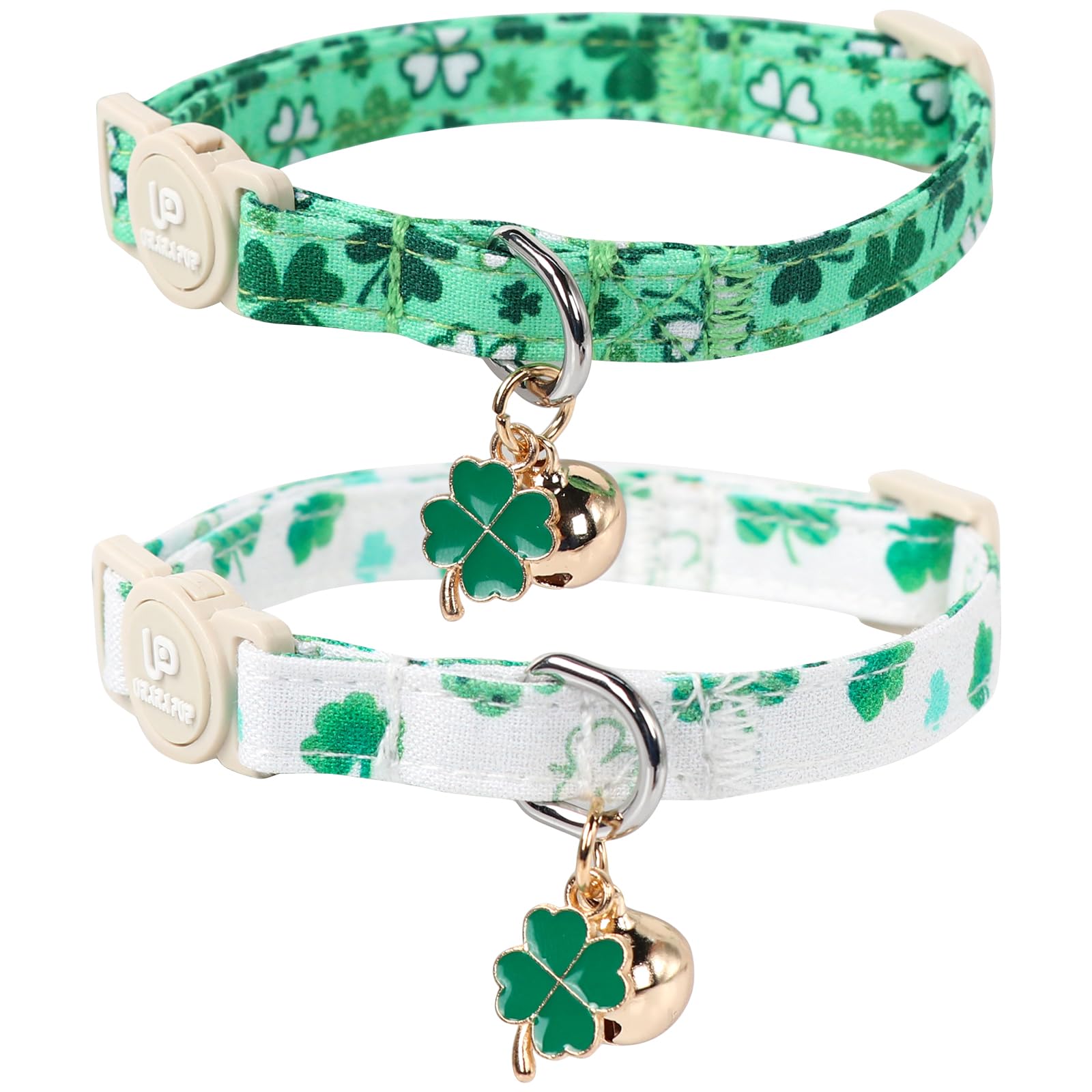 UP URARA PUP collar de trébol frontal: dúo de collares cómodo y ligero para gatos