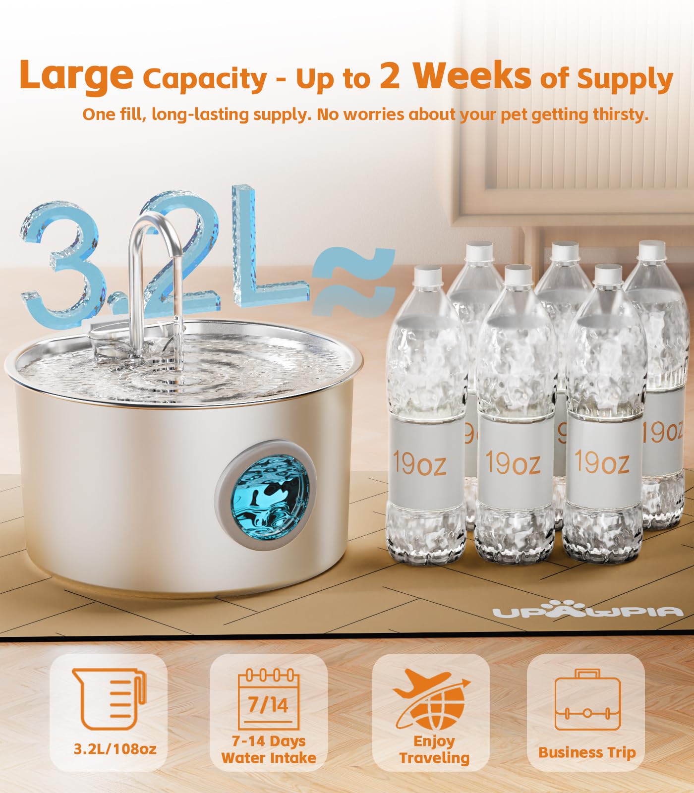 UPAWPIA bomba de agua silenciosa 0.55W para ahorro energético.