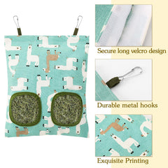 UPINS material resistente bolsa heno conejo, estructura duradera para uso diario.