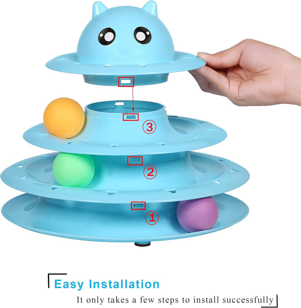 UPSKY Rueda rotatoria interactiva para gatos